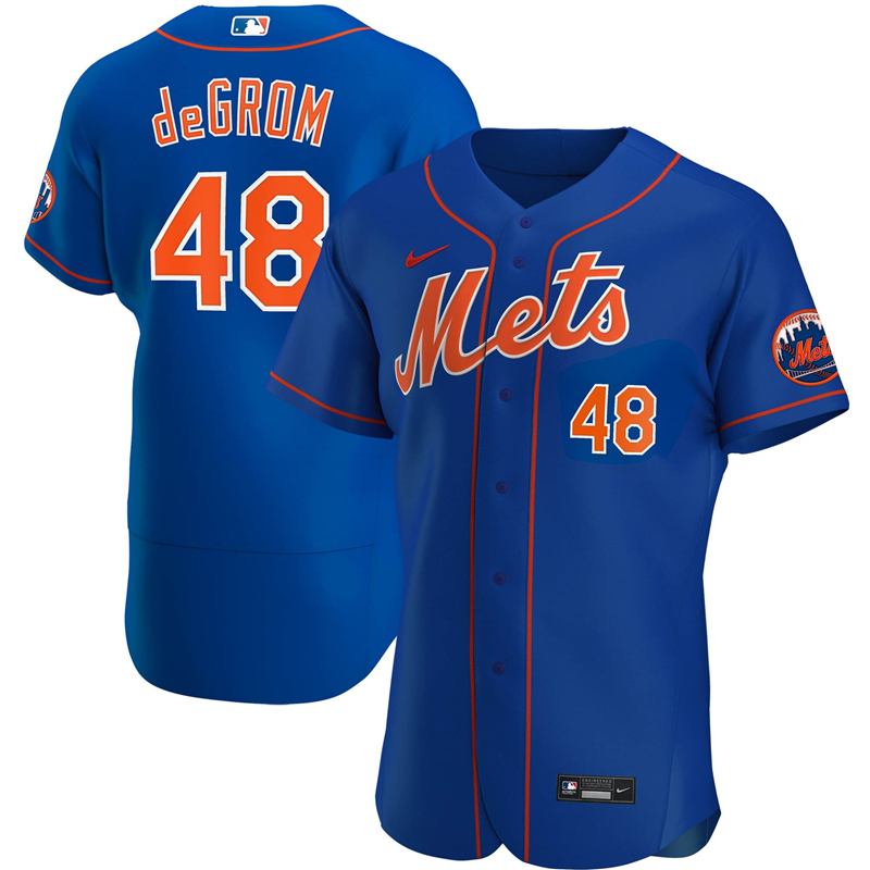 2020 MLB Men New York Mets 48 Jacob deGrom Nike Royal Alternate 2020 Authentic Player Jersey 1